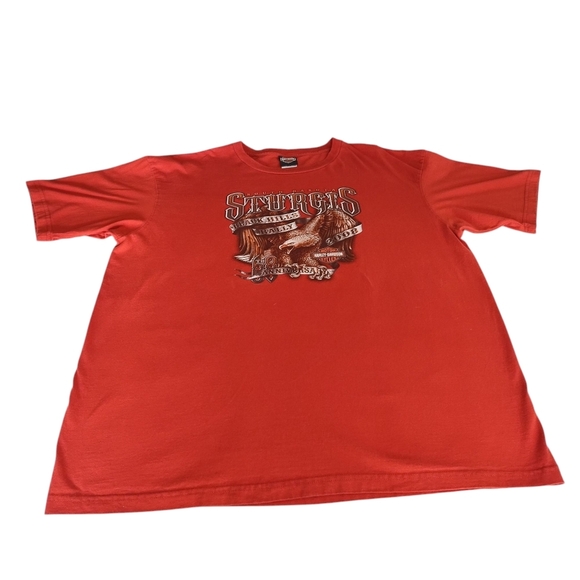 Harley-Davidson South Dakota T-shirt Men's Orange Short Sleeve Size 2XL - Picture 6 of 10
